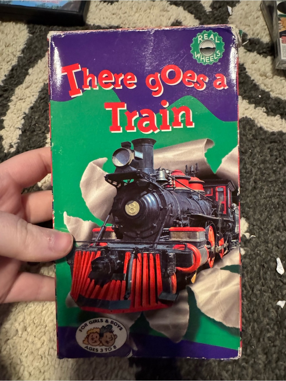 There Goes a Train Kids Toy Book - Black & Red Train 6 VHS tapes